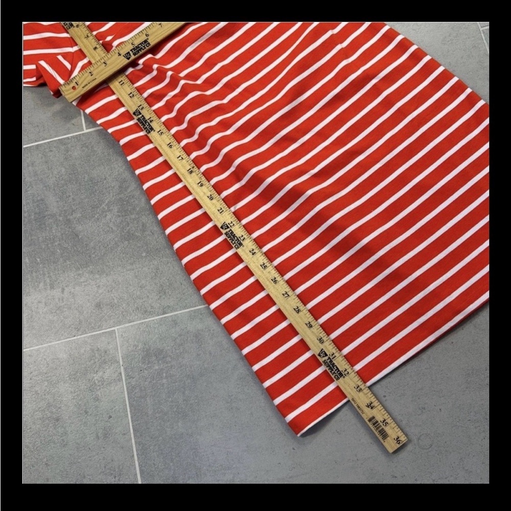Old Navy Women’s Size LP Orange and White Striped Short Sleeve Shift Dress - Picture 6 of 8